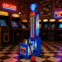 Hercules 1ère Génération : Machine d'Arcade à Monnayeur « King of Hammer » – Test de Force de Frappe pour Parc d'Attractions