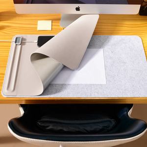 Tapis de bureau en cuir multifonctionnel avec rail en U et porte-stylo intégré pour ordinateur et bureau – Produits les mieux notés - Product Image 2