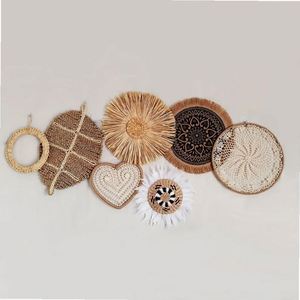 Mur en papier marocain, Décoration murale de fruits et paniers, pour la maison, avec motifs de pêres, de macramé, de grands fruits, de bois d'abob - Product Image 4