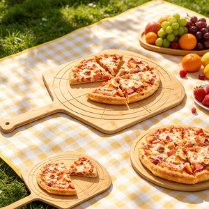 Pala per <span class=keywords><strong>Pizza</strong></span> <span class=keywords><strong>in</strong></span> Bambù Naturale Personalizzata con Incisione per Segnalazione delle Dimensioni, Manico Lungo per Trasferimento e Cottura di <span class=keywords><strong>Pizza</strong></span> Fatta <span class=keywords><strong>in</strong></span> Casa - Product Image 5