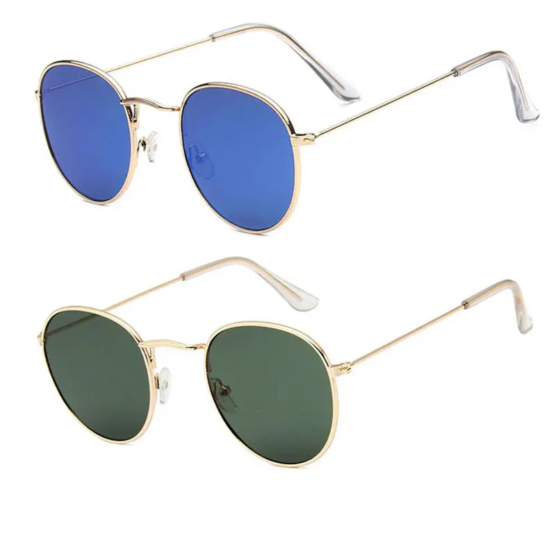 Óculos de sol de marca para homens e mulheres, retrô, pequeno, oval, proteção uv400, design famoso