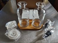 Distributeur d'huile d'olive et de vinaigre de haute qualité 2023, distributeur de sirop de café, bouteille en verre avec bec verseur lesté