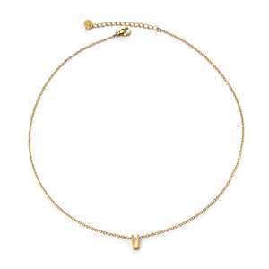 Collier pendentif en acier inoxydable 316L plaqué or PVD avec breloque initiale U, bijoux fins pour femmes - Product Image 1