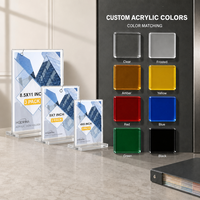Support de menu de table vertical A4 en acrylique transparent en forme de T, personnalisé en usine, vente en gros, support en acrylique