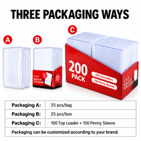 Protège-cartes semi-rigides en PVC personnalisés 35PT 50PT 75PT 100PT, pochettes de protection transparentes 3x4 pour cartes d'identité et cartes de sport, Top Loaders