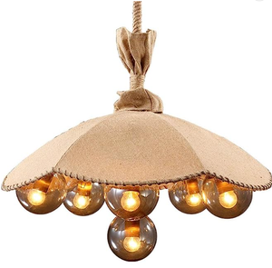 Rétro industriel lin <span class=keywords><strong>suspendu</strong></span> lumière à la main chanvre <span class=keywords><strong>corde</strong></span> verre <span class=keywords><strong>lampe</strong></span> <span class=keywords><strong>lampe</strong></span> <span class=keywords><strong>de</strong></span> <span class=keywords><strong>chevet</strong></span> personnalité créative lustre en fer forgé - Product Image 1