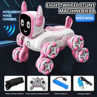 Robot interactif 8 roues multifonction, montre connectée, bras articulé intelligent à commande vocale, chien robot jouet télécommandé pour cascades et escalade