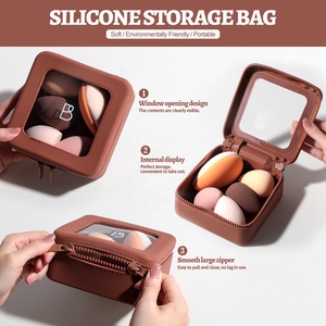 Ensemble d'<span class=keywords><strong>éponge</strong></span>s de <span class=keywords><strong>maquillage</strong></span> de luxe 5 pièces, logo personnalisé, sans latex, <span class=keywords><strong>éponge</strong></span> pour fond de teint, <span class=keywords><strong>utilisation</strong></span> humide ou sèche, houppette à poudre avec sac de rangement - Product Image 3