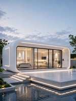 Casa Cápsula, Cápsula Espacial |   Cafetería Móvil Modular, Quiosco de Café, Casa Prefabricada, Oficina en Casa, Hotel, Villa Vacacional