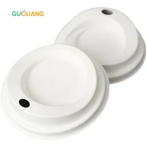 Biodegradable Disposable Composable Lid For Pulp Paper Lid 80 90mm Coffee Cup Pulp Lids Cover