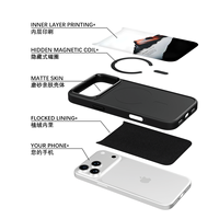 Coque de téléphone AG Feeling Black Edge avec dorure et design « Just Do It » pour iPhone 17, 17 Pro Max, 16 Pro, 15, 15 Pro Max – Coque magnétique