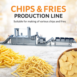 Línea de Producción de Procesamiento de Alimentos para Snacks, Sistema Multifunción para Freír, Escaldar y Cortar Papas Fritas y Chips de Batata - Product Image 1