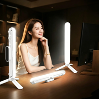 Lampe de photographie LED douce pour le visage et le menton, éclairage de beauté multi-angle avec trépied de bureau pour maquillage, selfie et portrait