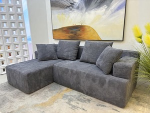 Sofá Seccional Modular en Forma de <span class=keywords><strong>U</strong></span> de 133 Pulgadas, Sin Brazos, Tapizado en Corduroy, con Otomana Móvil, 7 Cojines, Asiento Profundo, Estilo Moderno - Product Image 4