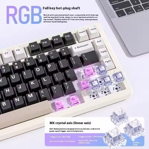 Teclado Mecánico Inalámbrico <span class=keywords><strong>X75</strong></span> BT, Tri-Modo, Aleación de Aluminio, RGB, Interruptores Intercambiables en Caliente, Teclado para Juegos, Accesorio para PC Gamer - Product Image 2