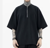 T-shirts courts à demi-zip en coton tricoté 100% écologique, anti-plis et respirants, de haute qualité, personnalisés par Green Dimple OEM