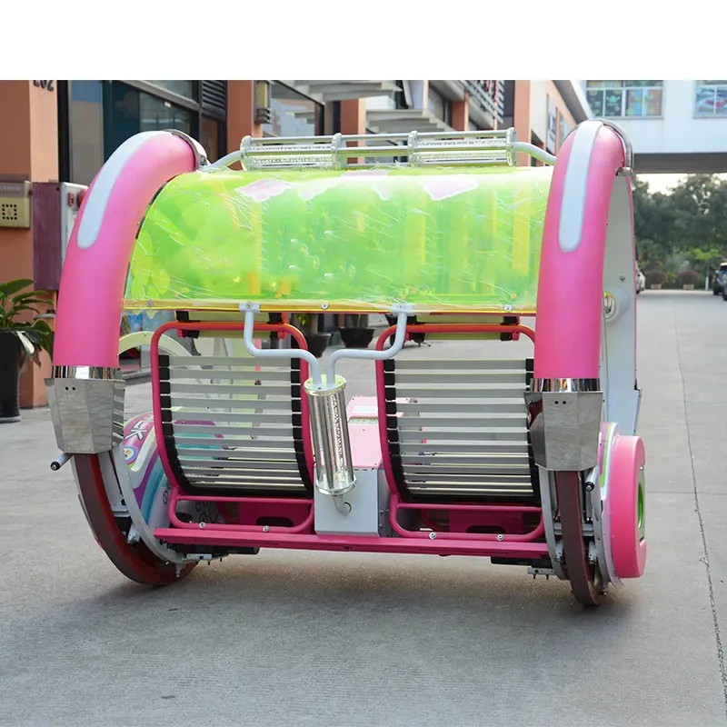 Spielplatz Spiel maschine Rolling Car Ride Kinder Erwachsene 360-Grad-Drehung Happy Double Players Rolling Car