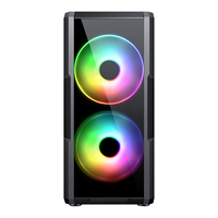Casing komputer menara penuh kaca tempered, casing komputer usb 3.0 untuk bermain game pc ARGB atx