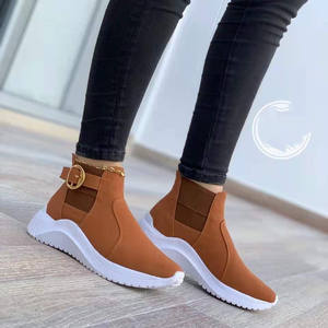 Moda más popular nuevo diseño de gran tamaño mujeres primavera europea y americana cabeza redonda hebilla de metal <span class=keywords><strong>zapatos</strong></span> casuales de alta calidad - Product Image 2