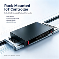 PC sans ventilateur Rockchip RK3568 Quad-Core 2,0 GHz, montage en rack 1U, 2x Gigabit Ethernet, RS485 + CAN Bus, 12-48V