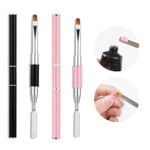 Nuevo Juego de 1/3 Pinceles para Decoración de Uñas, Pincel Pequeño para Manicura Francesa, Pincel para Gel Constructor 2 en 1, Diseño XJS01 - Product Image 2