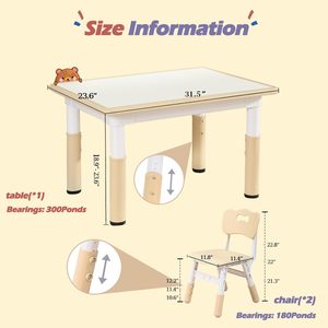 Muebles de guardería para niños, sillas de mesa para niños pequeños, mesa de grafiti para niños, juego de sillas de mesa de actividades para niños, mesa de estudio y silla escritorio para niños pequeños - Product Image 2