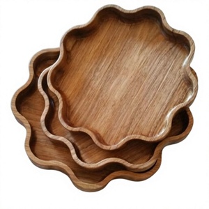 Plateau rond en bois fait main, plateau de service en bois naturel, plateau de table décoratif rustique pour la maison, la cuisine, la salle à manger, le salon - Product Image 6
