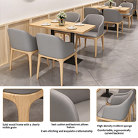 Ensemble de chaises de salle à manger en bois, canapé de restaurant, cuir PU imperméable et écologique, mobilier commercial moderne personnalisable pour hôtel