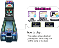 Machine de jeu d'arcade à monnayeur pour lancer de boules de bowling avec rédemption de tickets pour parc d'attractions