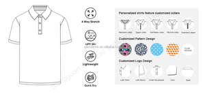 Polo de golf New York personnalisé de haute qualité, 88% polyester, 12% élasthanne, séchage rapide, coupe ajustée, sublimation, imprimé intégral - Product Image 3