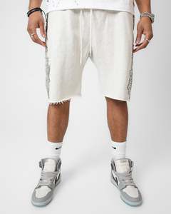 Shorts en jean décontractés blancs pour hommes, style streetwear Y2K, avec motif plumes 3D en strass, collection 2026, haute qualité - Product Image 2