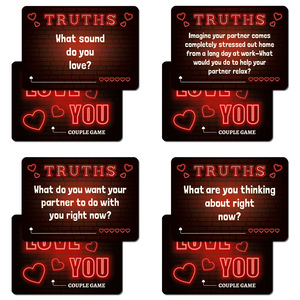 50 cartes d'échauffement interactives en forme de cœur au néon LOVE YOU <span class=keywords><strong>Couple</strong></span> Truth or Dare Game Props en plastique durable - Product Image 2