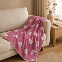 Plaid 100% polyester 390 GSM, avec ourlets triangulaires à points de surjet sur les 4 coins, motifs, tailles et couleurs personnalisables