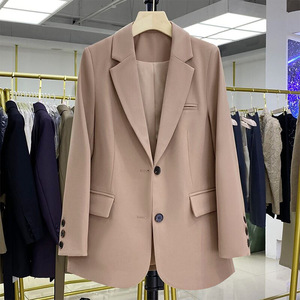 Blazer Negro de Manga Larga para Mujer, Primavera 2026, Estilo Casual Coreano, Holgado, para Oficina, con Detalle de Parches <span class=keywords><strong>y</strong></span> Bolsillos - Product Image 2
