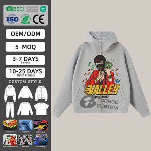 TOOHOO Custom Hoodies Embroidery 500GSM Heavyweight Boxy Fit Hoodie Men's Streetwear Vintage Acid Wash Blank Sweatshirt Men - Product Image 1
