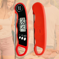 Thermomètre de cuisine numérique pliable en métal RUIMEISEN RMS-001, très vendu, écran LCD, alimenté par piles, lecture rapide, étanche IPX6
