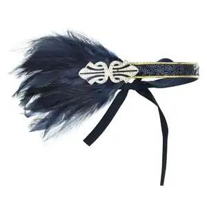 Festa di moda 1920 anni grandi Gatsby piuma decorazione retrò fascia per la testa da donna