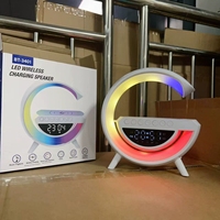 Mini haut-parleur Bluetooth 5.3 3401 avec charge sans fil, réveil, lumière d'ambiance RGB, portable pour la maison et le bureau, vente en gros OEM