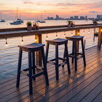Tabouret de bar en PEHD personnalisé pour extérieur, siège de bar de hauteur standard, résistant à l'eau et aux UV, chaise de patio en plastique recyclé, fournisseur d'usine