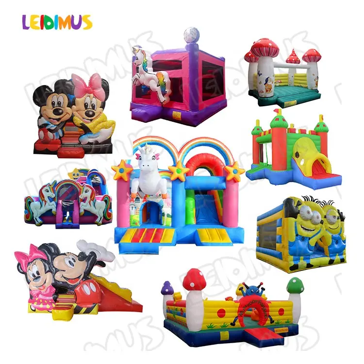 Bouncer Minnie Mouse Unicorn Pastel Bubble Small Bouncy Jumping Castles Mickey Mouse With Pool