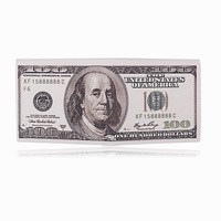 Portefeuille en cuir PU à rabat pour homme, nouveau modèle, motif billet de cent dollars américain, porte-cartes de crédit et photos