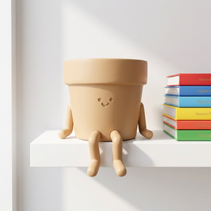 <span class=keywords><strong>Pot</strong></span> <span class=keywords><strong>de</strong></span> fleurs en résine mignon avec petit homme <span class=keywords><strong>assis</strong></span> marron pour plantes succulentes - Product Image 3