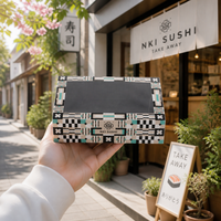 Boîte à sushi en carton blanc de qualité alimentaire avec fenêtre transparente, logo imprimé personnalisé, boîte à emporter jetable biodégradable