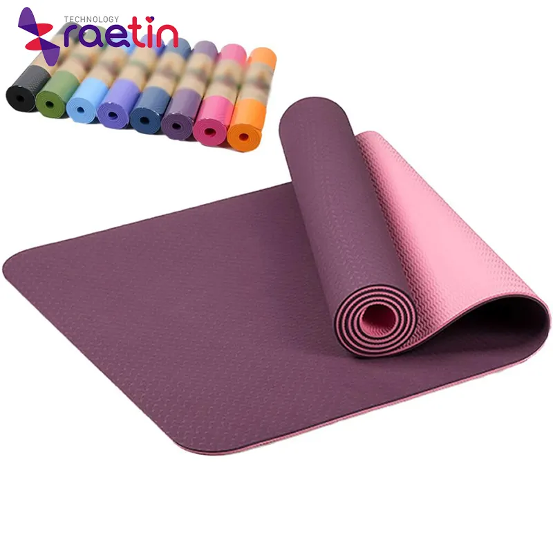 Toptan ücretsiz örnek kalın tpe yoga matı castomaizd yoga mat satış için