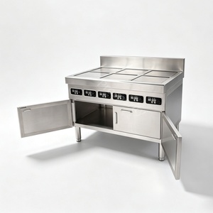 Cuisinière à induction professionnelle 6 foyers, type armoire en acier inoxydable, pour cuisine de restauration - Product Image 4