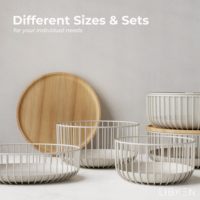 Corbeille à fruits en métal pour comptoir de cuisine - Design rond moderne, panier de rangement polyvalent et durable pour fruits, légumes et collations