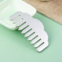 Peigne Gua Sha en acier inoxydable 2-en-1 pour massage du cuir chevelu et outil de raclage corporel, logo personnalisé, soin des cheveux, drainage lymphatique, relaxation musculaire