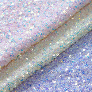 Tessuto Verde Elasticizzato con Paillettes 3mm, <span class=keywords><strong>Tulle</strong></span> Ricamato Glitterato per Abiti da Sposa di Lusso - Product Image 2