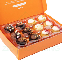 Nouvelle boîte d'emballage en carton ondulé personnalisée pour biscuits et brownies, design orange, avec séparateur