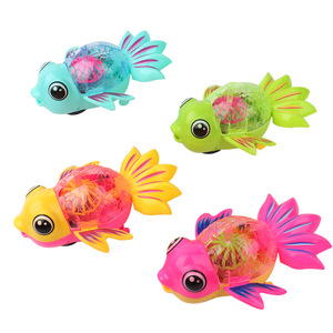 Juguete de pez dorado con cuerda eléctrica Deng Mei, con luces y música para niños de 2 a 6 años, mascota electrónica de plástico - Product Image 5